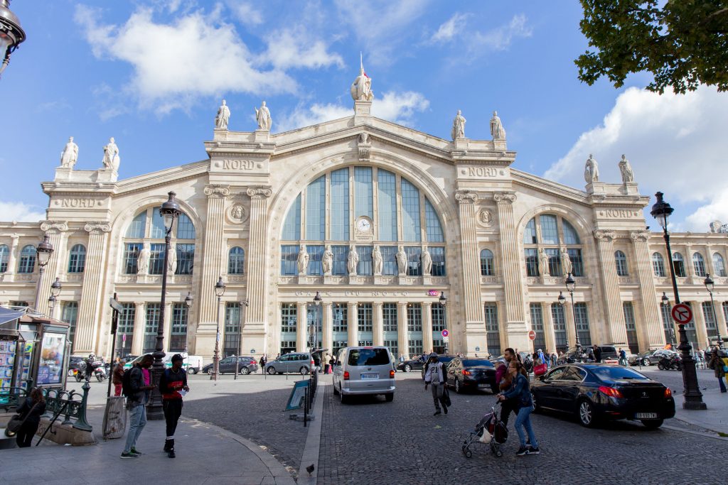 PARIS, FRANCE - SEPTEMBER 9, 2015: Gare du Nord station in Paris is the busiest railway station in Europe